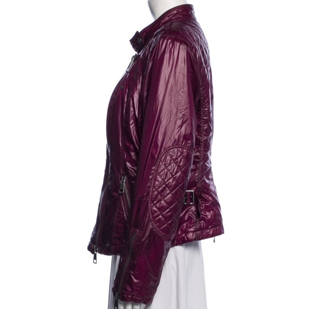 Burberry Brit Quilted Jacket Motorcycle Moto Plum Gunmetal Hardware US 14 - Picture 15 of 16